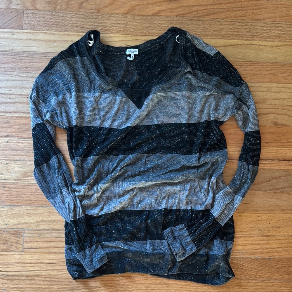 Striped Black and Gray Sweater
